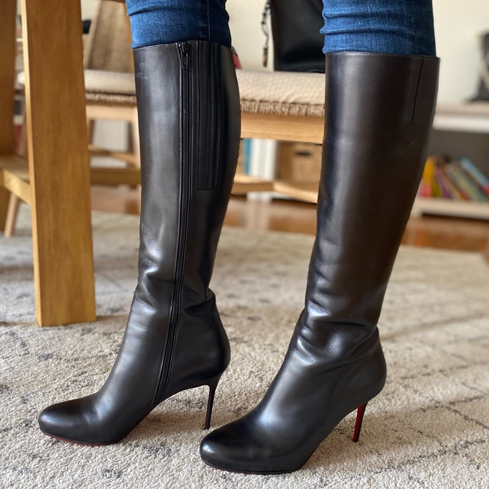 Christian Louboutin Black Leather Kate Boots Size 38